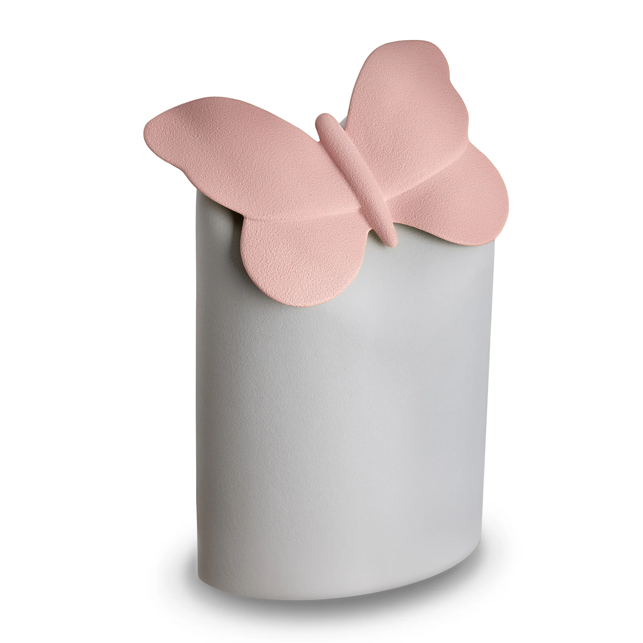 Paradise Butterfly porseleinen vlinder urn grijs en roze