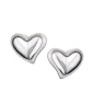 Leaning Heart™ hart oorbellen zilver