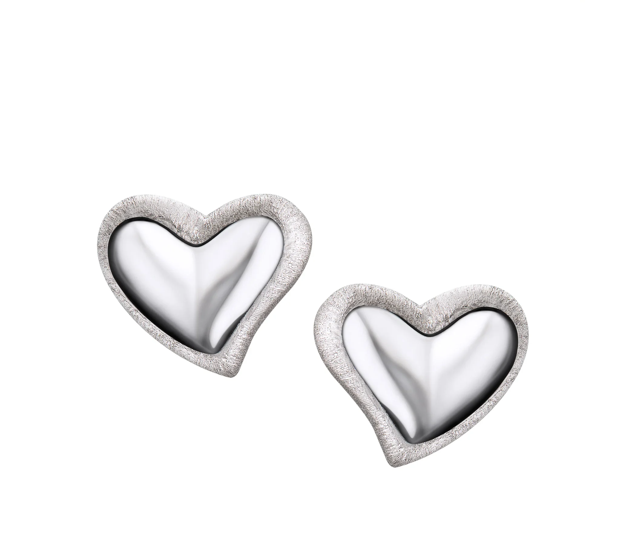 Leaning Heart™ hart oorbellen zilver