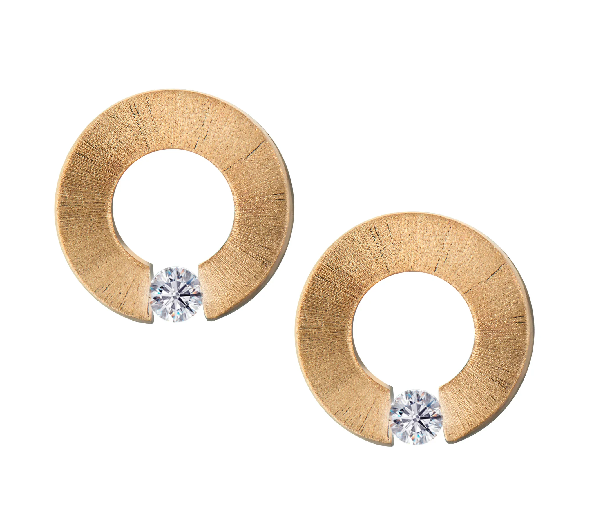 Omega™ oorbellen goud verguld met zirkonia