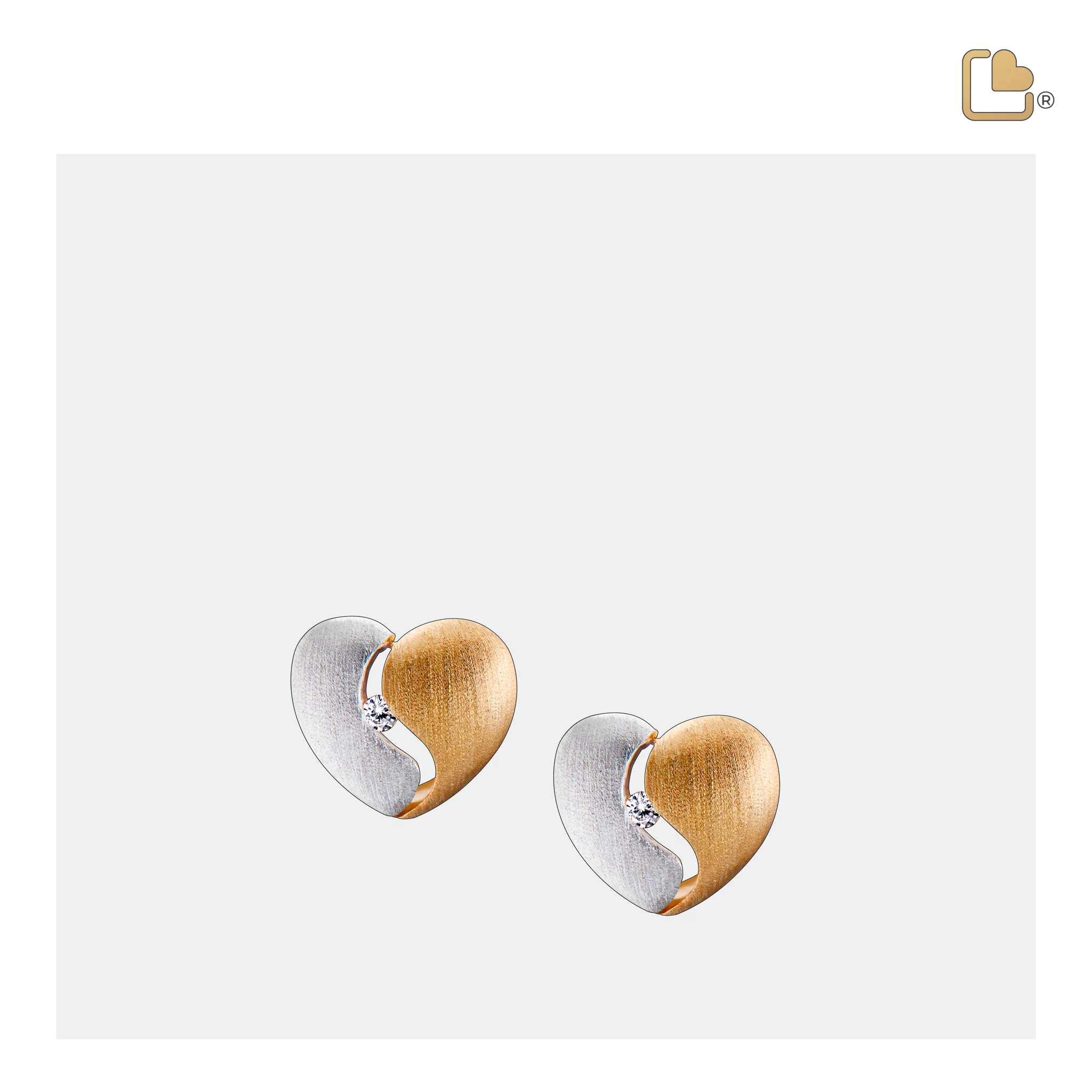 HeartFelt™ hart oorbellen zilver & goud verguld met zirkonia 3