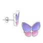 Wings of Hope™ vlinder oorbellen zilver met lavendel