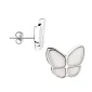 Wings of Hope™ vlinder oorbellen zilver met wit parelmoer
