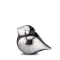 SoulBird™ vogel mini-urn midnight & gehamerd zilver (mannetje)