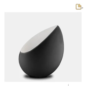 Drop™ traan/druppel medium urn zwart & geborsteld zilver - Afbeelding 4