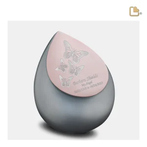 Drop™ traan/druppel medium urn grijs & geborsteld roségoud - Afbeelding 8