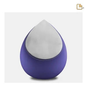 Drop™ traan/druppel medium urn marineblauw & geborsteld zilver - Afbeelding 6