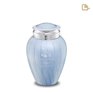 Blessing™ medium urn parelmoer blauw - Afbeelding 4