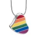Leaning Heart™ Pride hart regenboog ashanger/assieraad zilver incl. collier