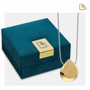 Drop™ druppel ashanger/assieraad goud verguld incl. collier - Afbeelding 4