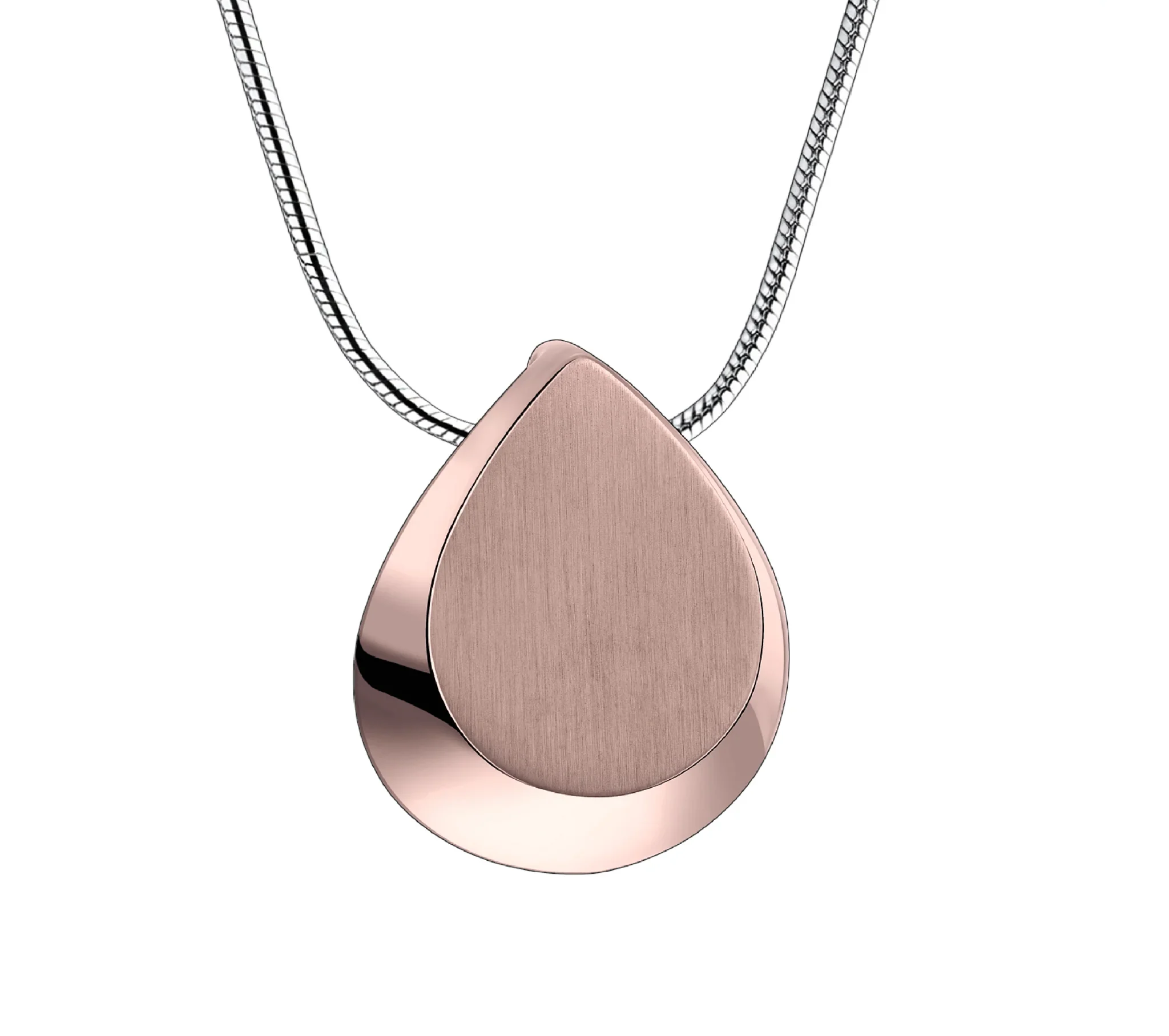 Drop™ druppel ashanger/assieraad roségoud verguld incl. collier