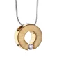 Omega™ ashanger/assieraad goud verguld met zirkonia incl. collier