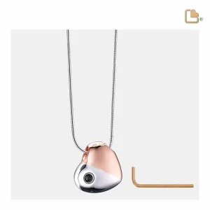 HeartFelt™ hart ashanger/assieraad zilver-rosé-zirkonia & collier - Afbeelding 3