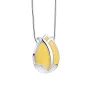 Tulip™ tulp ashanger/assieraad zilver met geel incl. collier