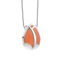Tulip™ tulp ashanger/assieraad zilver met oranje incl. collier