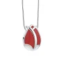 Tulip™ tulp ashanger/assieraad zilver met rood incl. collier