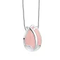 Tulip™ tulp ashanger/assieraad zilver met roze incl. collier