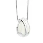 Tulip™ tulp ashanger/assieraad zilver met wit parelmoer incl. collier