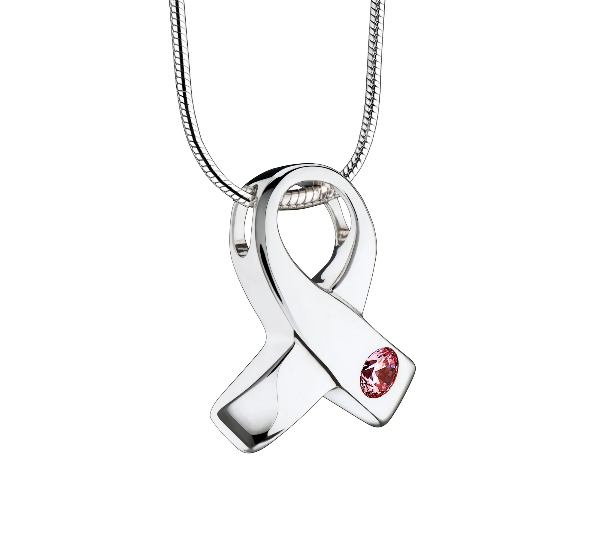 Awareness™ ashanger/assieraad zilver-roze zirkonia incl. collier