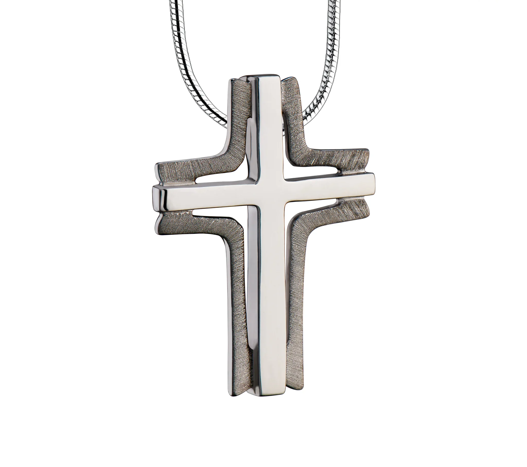 Cross™ Elegant kruis ashanger/assieraad ruthenium incl. collier