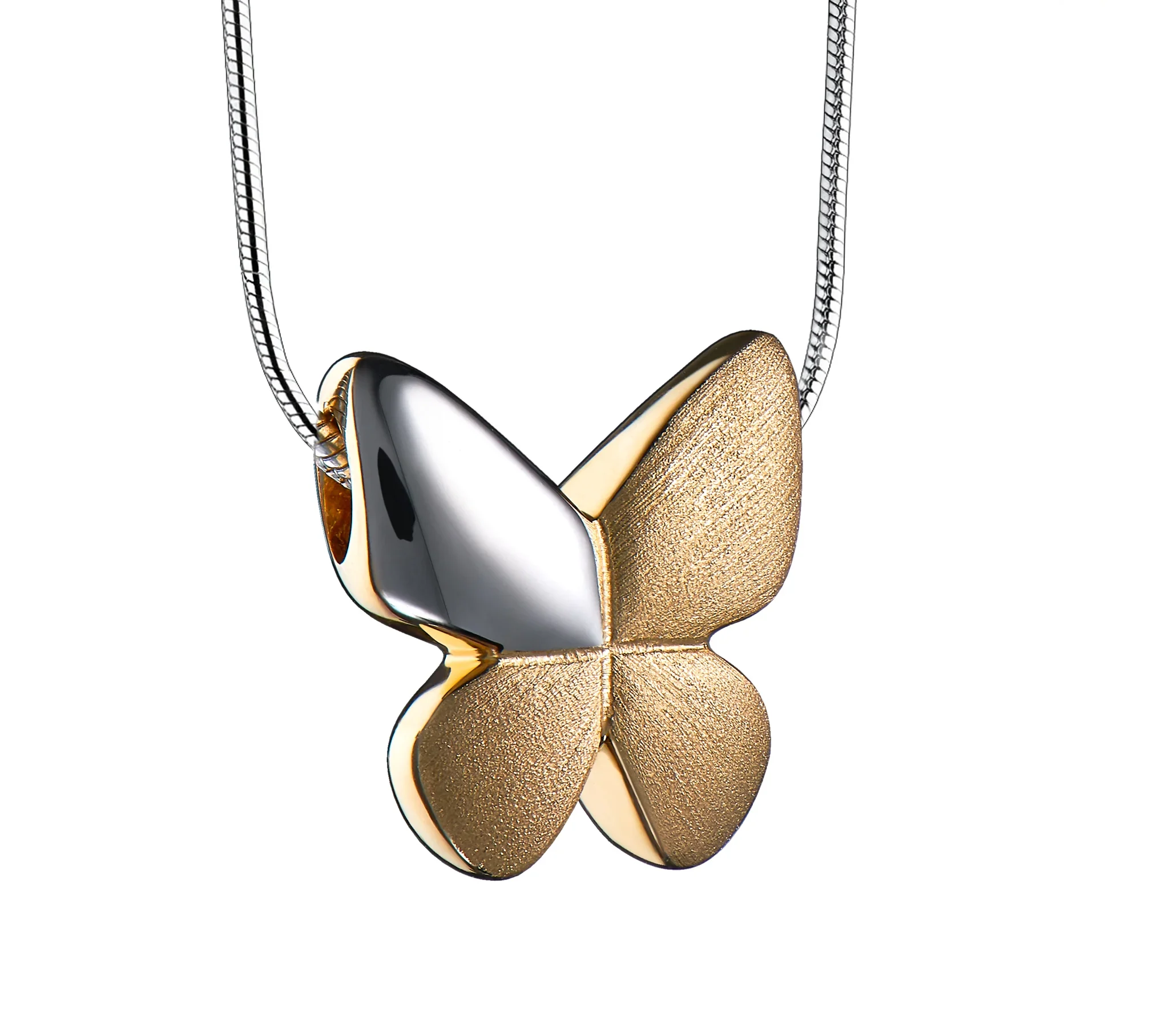 Butterfly™ vlinder ashanger/assieraad zilver-goud incl. collier