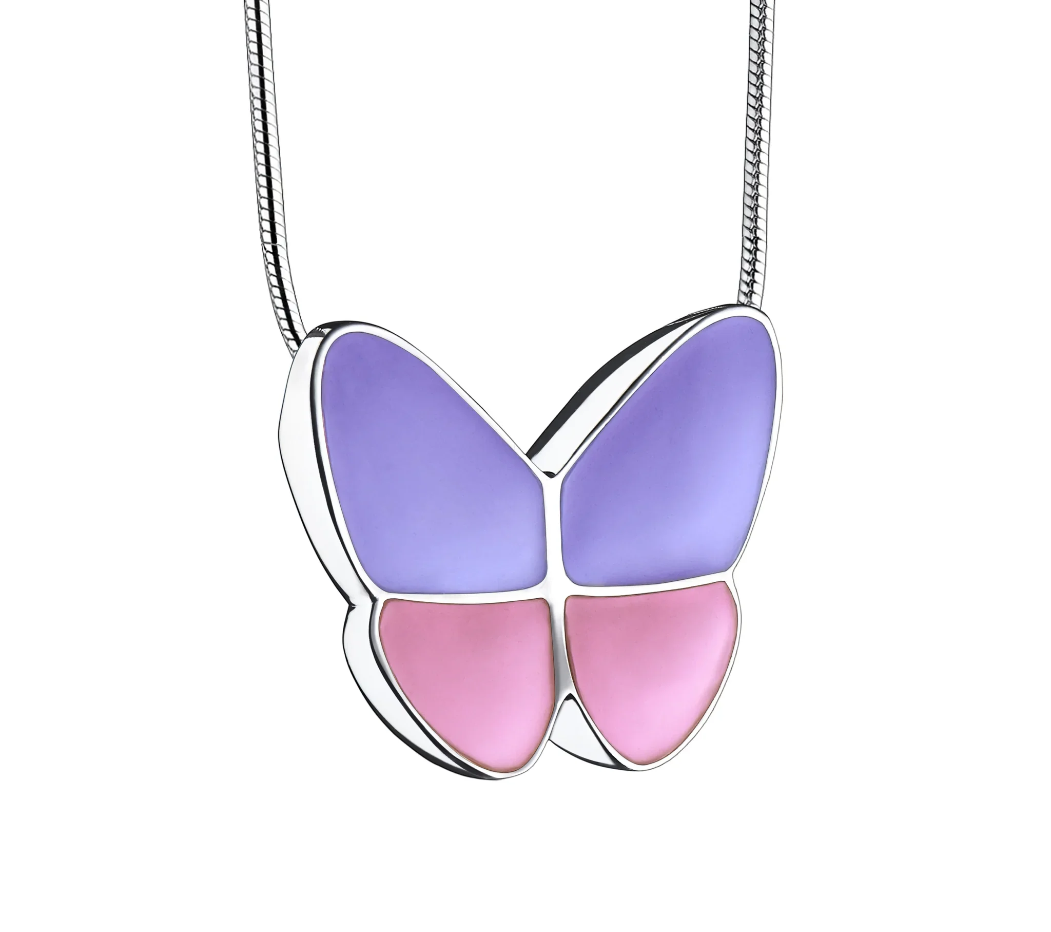 Wings of Hope™ vlinder ashanger/assieraad zilver-lavendel & collier