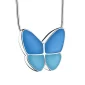 Wings of Hope™ vlinder ashanger/assieraad zilver-blauw incl. collier