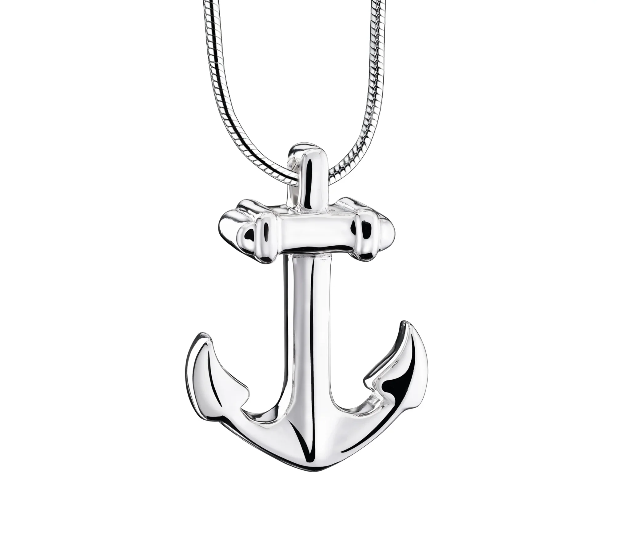 Anchor™ ashanger/assieraad anker zilver incl. collier
