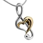 TrebleClef™ muzieksleutel ashanger/assieraad zilver & goud incl. collier