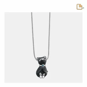 PrincessCat™ zilver dieren ashanger/assieraad kat midnight met Swarovski incl. collier - Afbeelding 4
