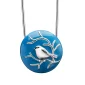 BlessingBirds™ vogel ashanger/assieraad blauw zilver incl. collier