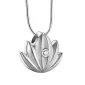 Lotus™ ashanger/assieraad zilver met zirkonia incl. collier