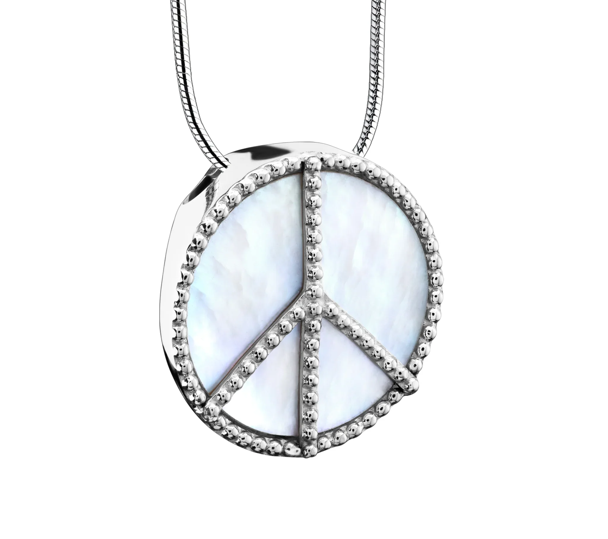 Peace™ Mother of Pearl™ ashanger/assieraad zilver incl. collier