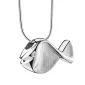 Fish™ ashanger/assieraad vis zilver met zirkonia incl. collier