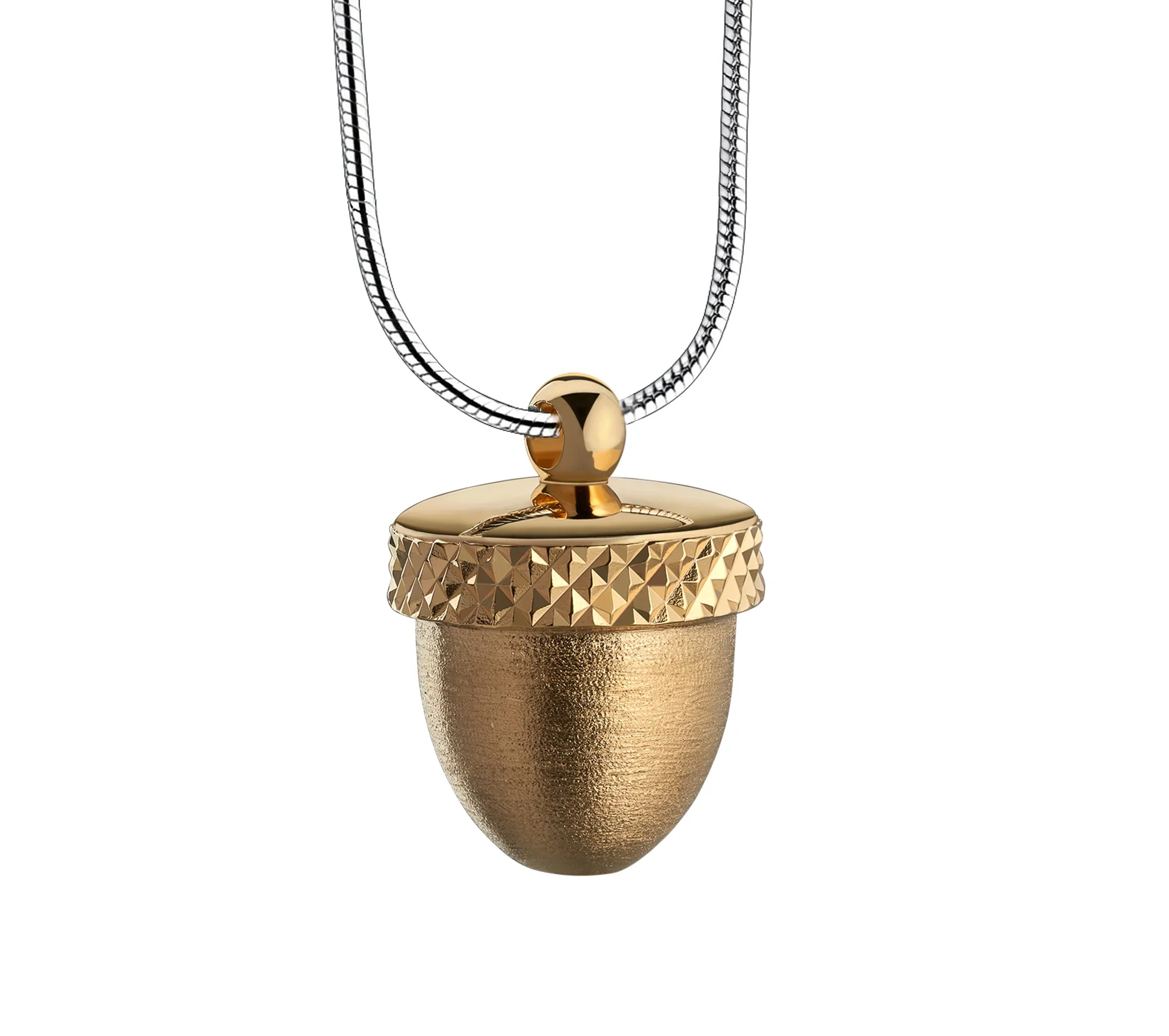 Acorn™ ashanger/assieraad goud verguld incl. collier