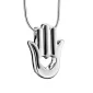 HamsaHand™ ashanger/assieraad zilver incl. collier