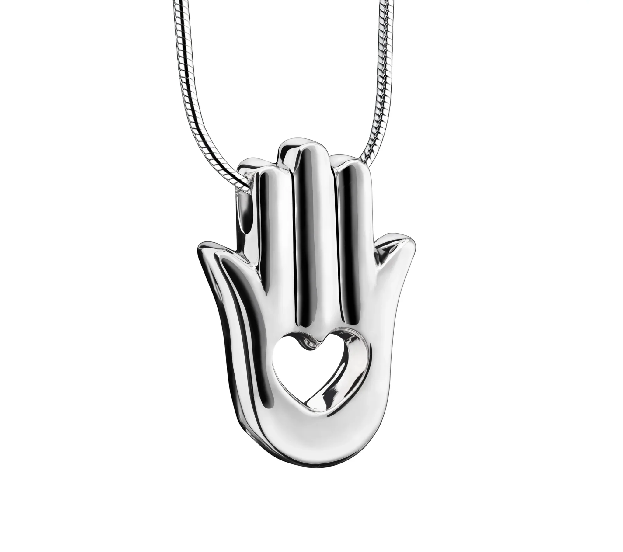 HamsaHand™ ashanger/assieraad zilver incl. collier