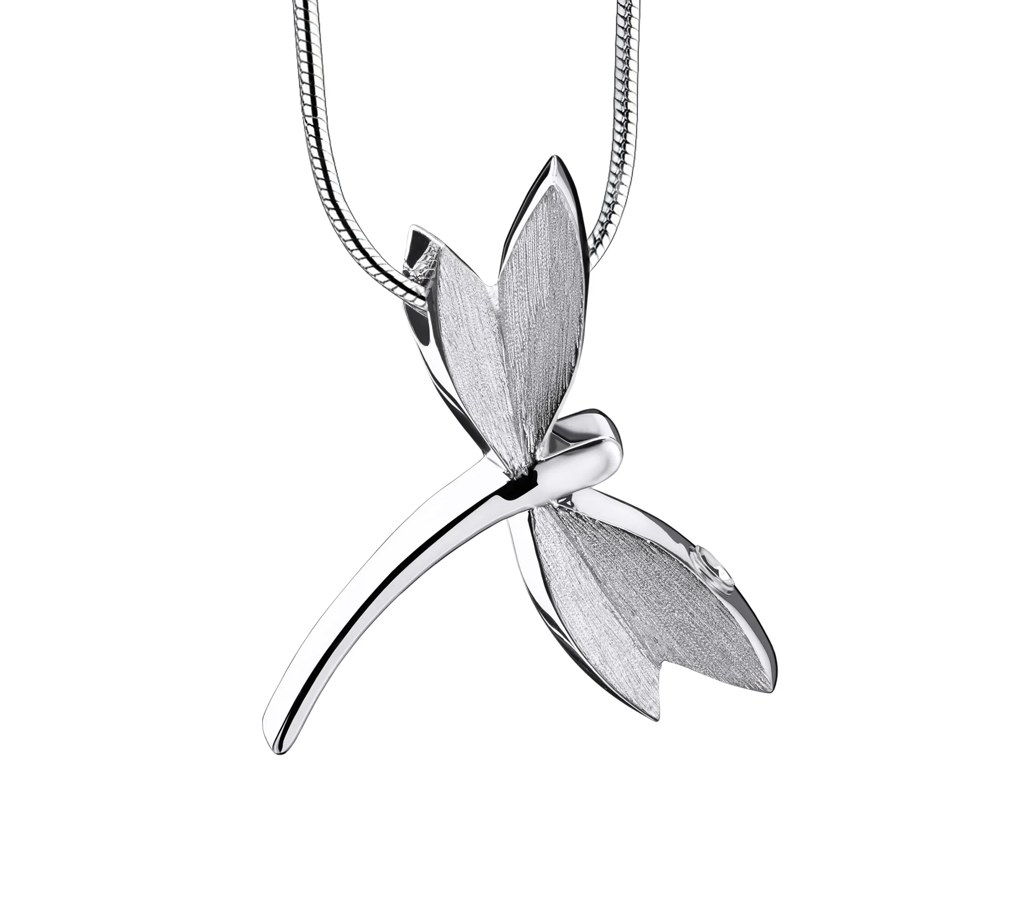 DragonFly™ libel ashanger/assieraad zilver incl. collier