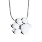 Paw™ dieren ashanger/assieraad pootafdruk zilver incl. collier