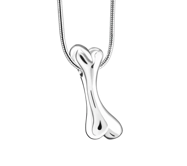 DogBone™ hondenbot dieren ashanger/assieraad zilver incl. collier