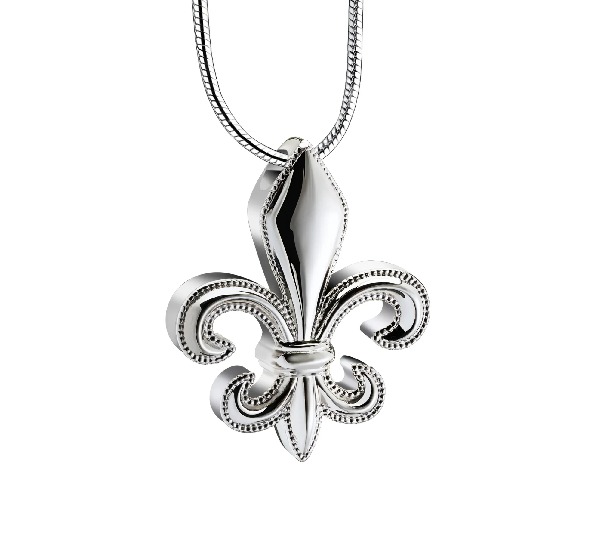 Fleur-de-lis™ ashanger/assieraad Franse lelie zilver incl. collier
