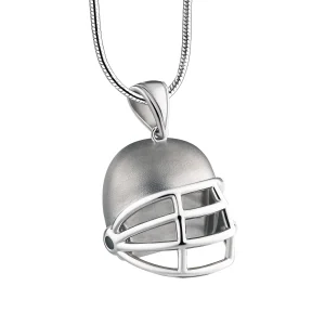 Football Helmet™ rugbyhelm ashanger/assieraad zilver incl. collier
