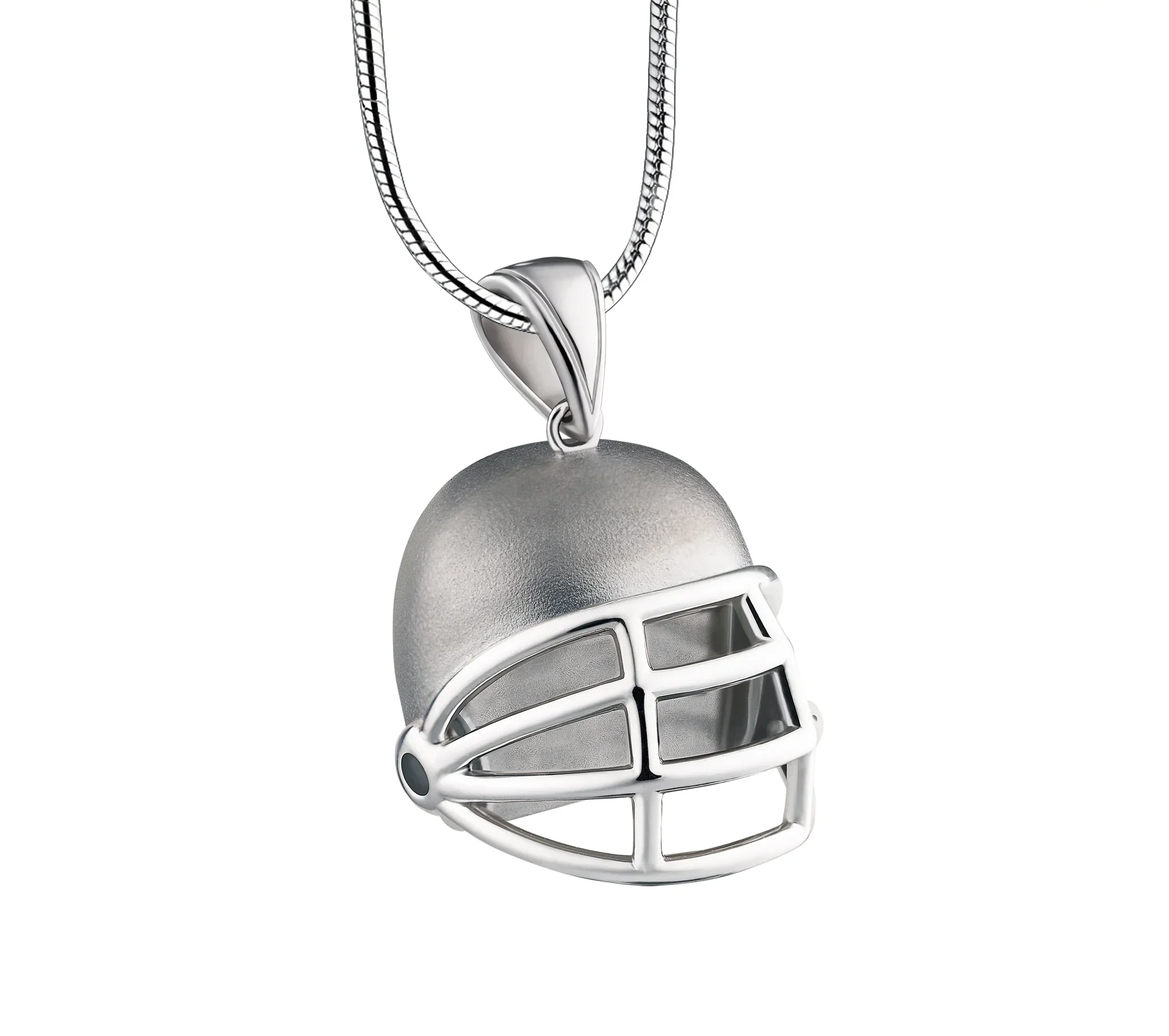 Football Helmet™ rugbyhelm ashanger/assieraad zilver incl. collier
