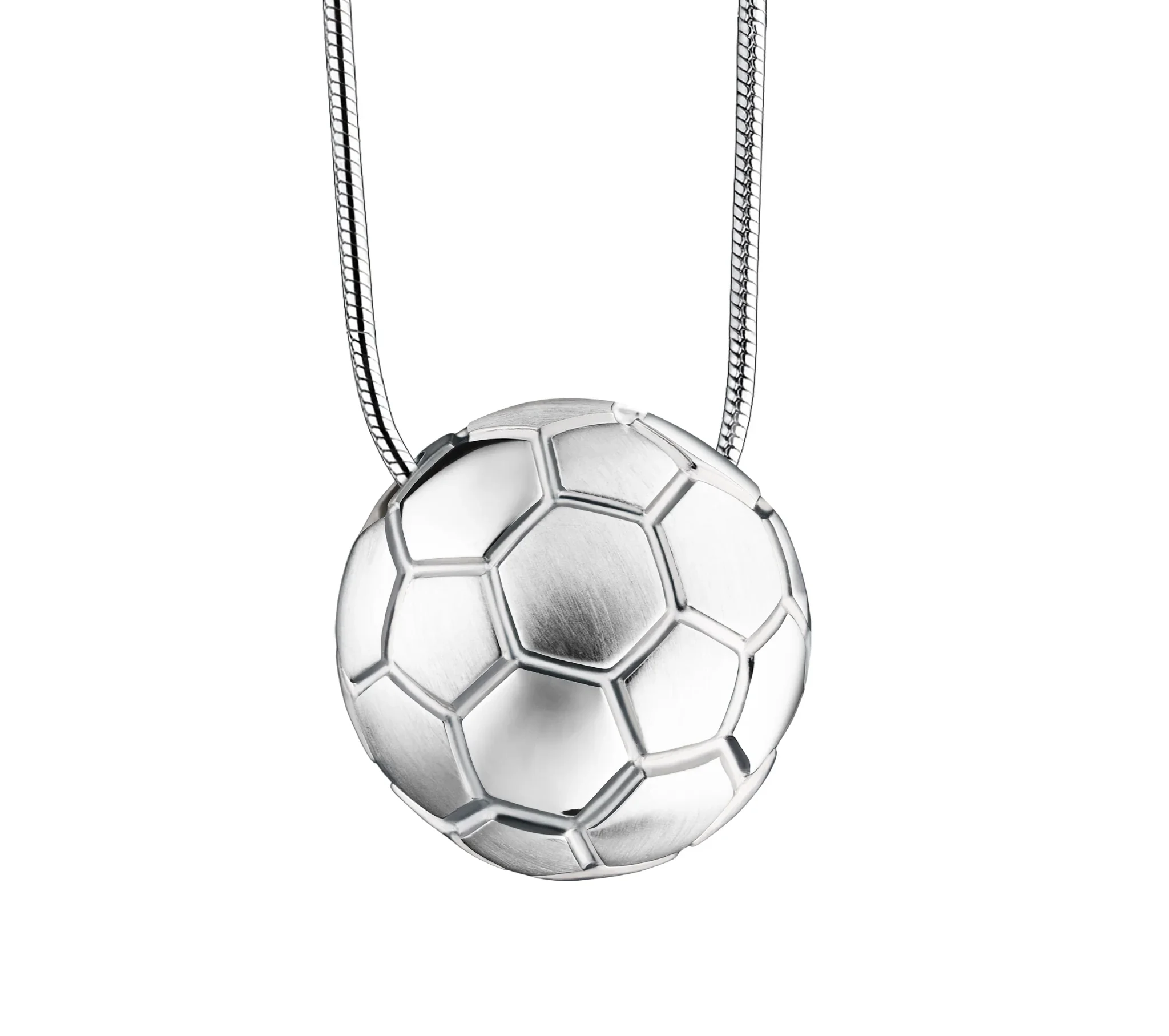FootBall™ voetbal ashanger/assieraad zilver incl. collier