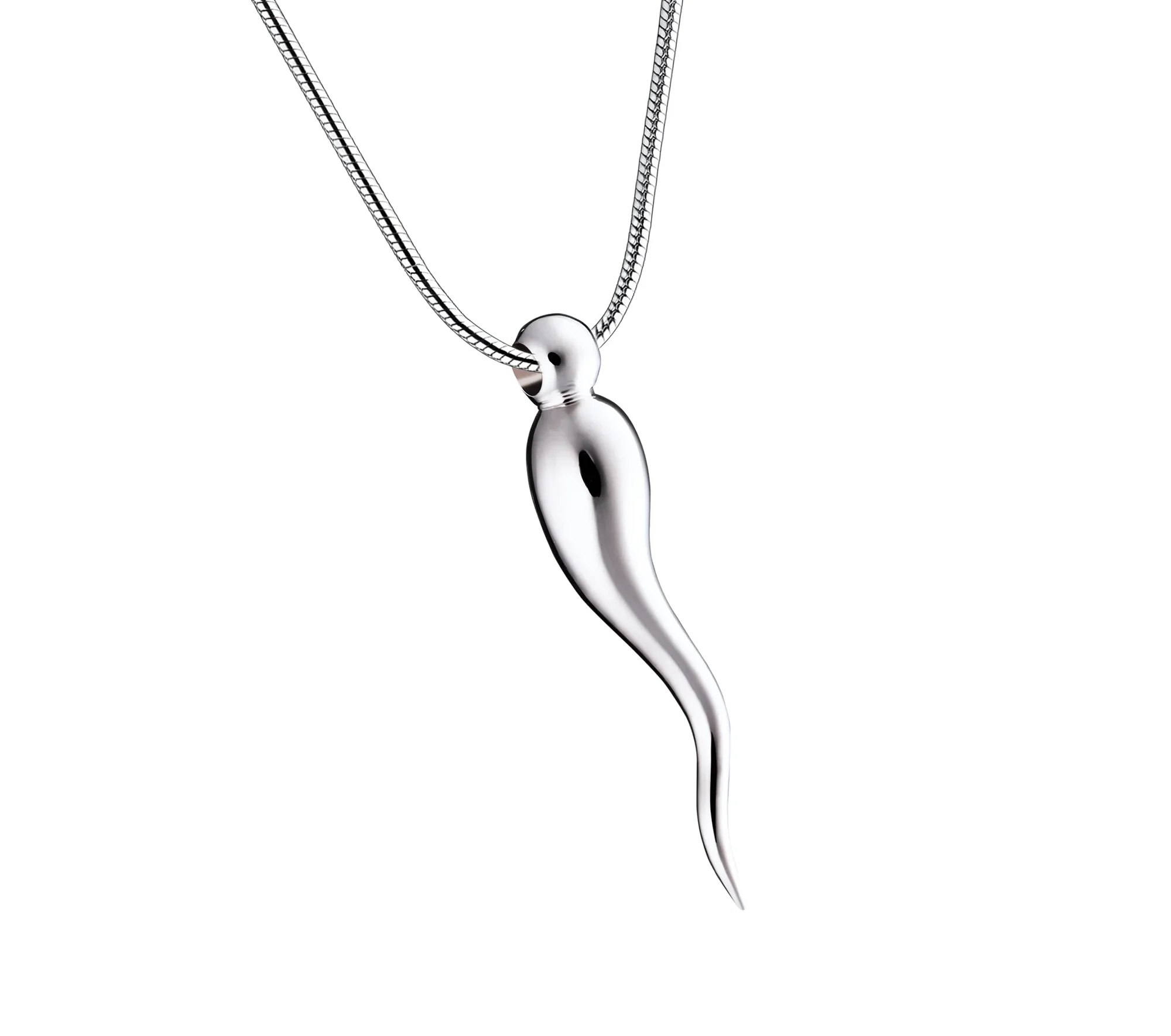ItalianHorn™ ashanger/assieraad zilver incl. collier