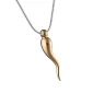 ItalianHorn™ ashanger/assieraad goud verguld incl. collier