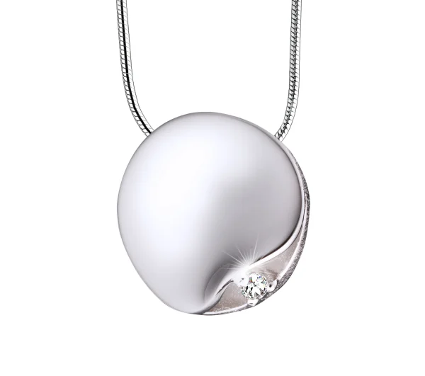 PD1532_2000x Circle™ ashanger/assieraad zilver met zirkonia incl. collier