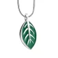 Elegant Leaf™ bladnerf ashanger/assieraad groen-zilver incl. collier