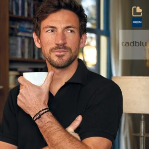 Heren as armband/assieraad gevlochten leer bruin & RVS ashouder - Afbeelding 4