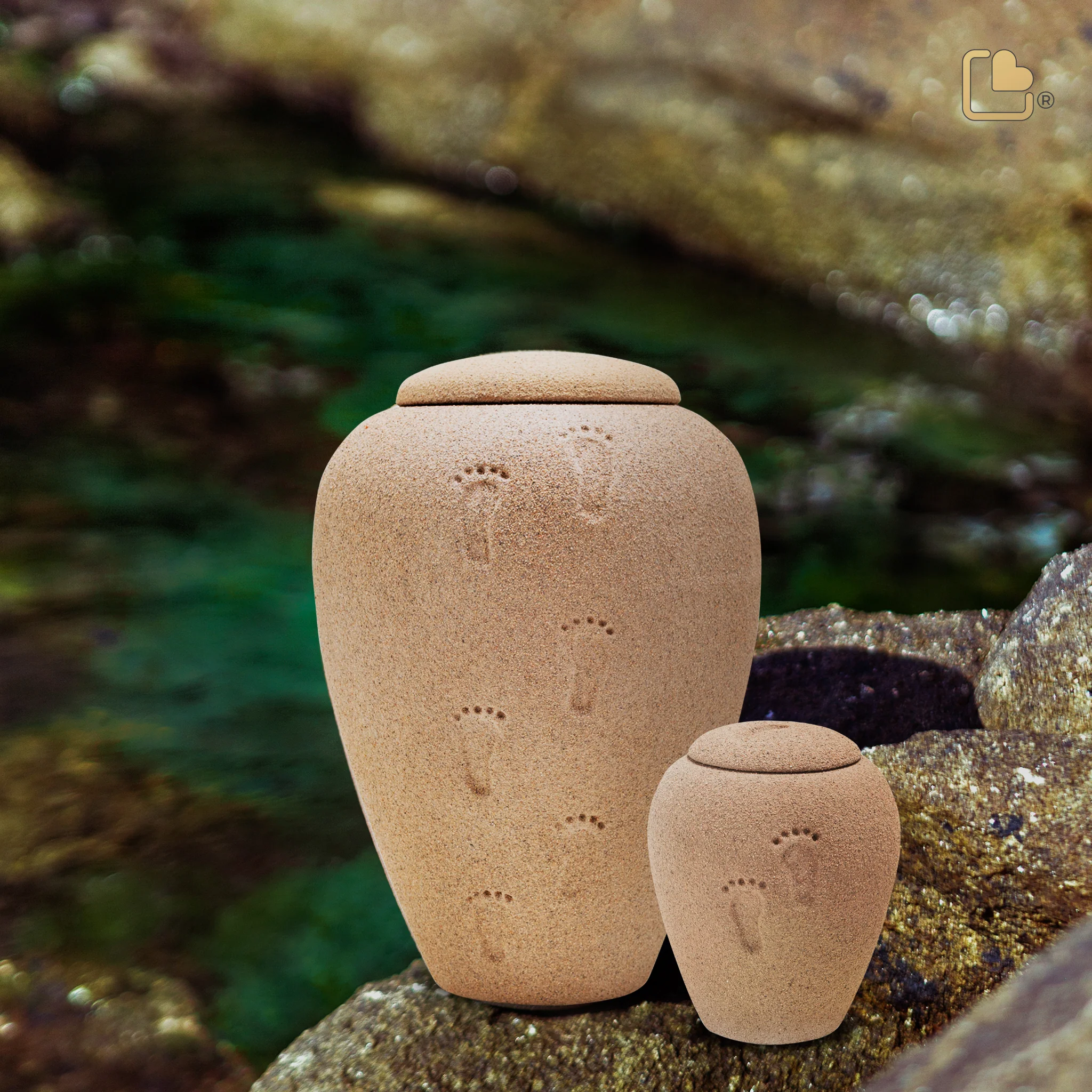 ShiftingSand Footprints™ biologisch afbreekbare mini-urn eco zand 2